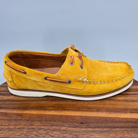 Allen Edmonds Other - Allen Edmonds Boat Shoes Men's 10.5 D Yellow Suede Leather Force 10 2-Eye Deck